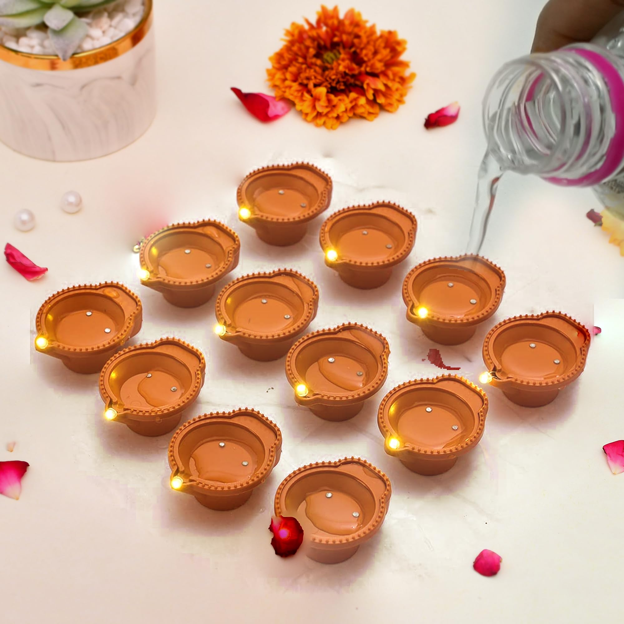 🌟 Premium LED Water Diyas (Set of 6) – Floating Festival Lights for a Radiant Celebration 🌟